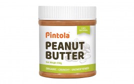 Pintola Peanut Butter Organic Crunchy Unsweetened  Plastic Jar  350 grams